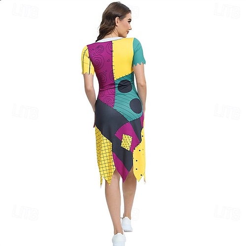  L'incubo prima di Natale sortita Jack Skellington Vestiti Per donna Cosplay di film Cosplay Natale Carnevale Mascherata Festa / Serata