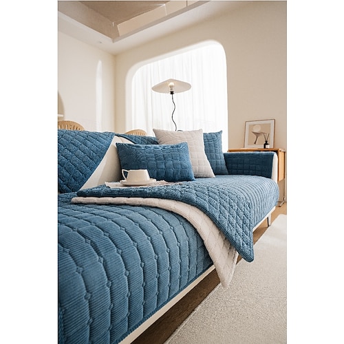 Biscuit Plush Soft Non-Slip Couch Cover Ultra-Comfortable and
