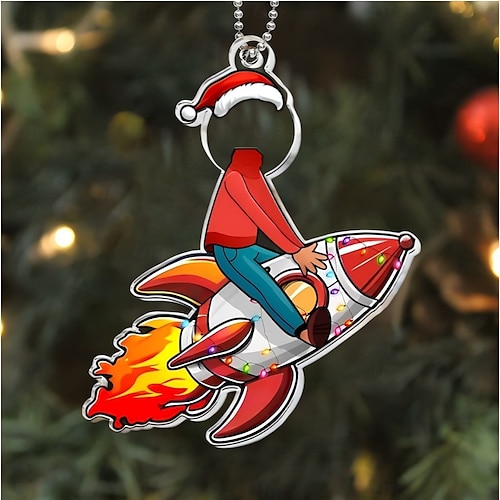  Ornements de Noël photo personnalisés en acrylique 2D ornements d'arbre de Noël sur mesure pendentifs suspendus cadeaux avec visage de bébé