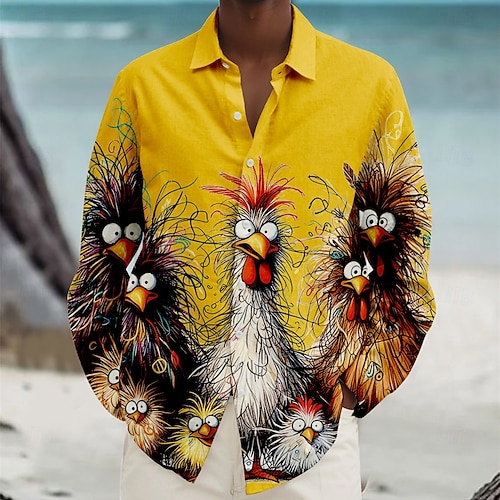 rooster dress shirt Men's Dress Shirt