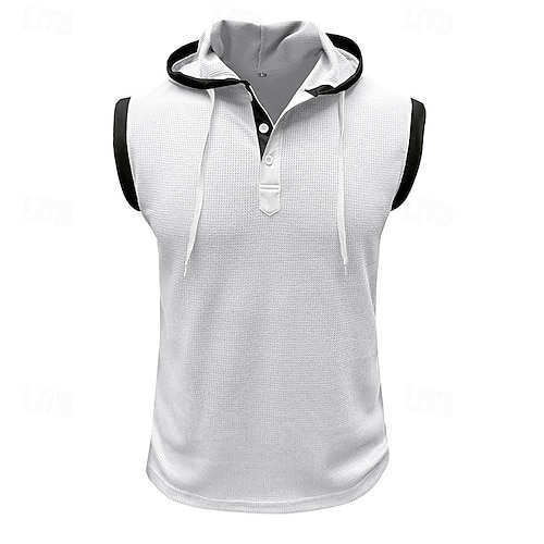 Men's Waffle Shirt Tank Top Undershirt Sleeveless Shirt