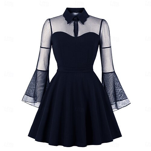 Punk & Gothic Dress Solid Color Fancy Dress Women's Halloween Carnival  Party / Evening Adults' Dress 2026 - AU $47.89