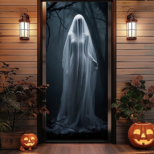  halloween ajtódíszek halloween ajtóborítók zombi menyasszony ajtó kárpit ajtófüggöny dekoráció háttér ajtó transzparens bejárati ajtóhoz parasztház ünnepi parti dekorációs kellékek