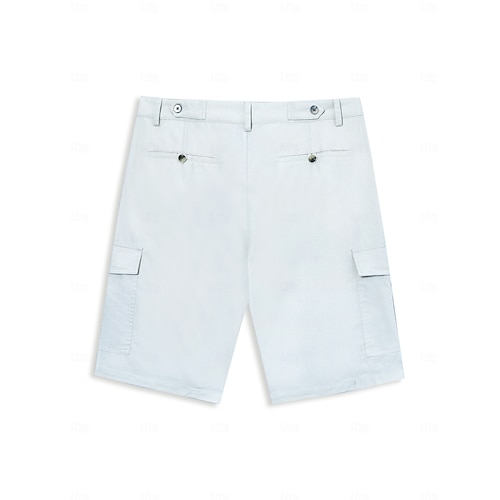  Per uomo Shorts Shorts di Lino Pantaloncini Estivi Tasca Frontale Gamba Dritta Semplice Comodità Traspirante Lunghezza al ginocchio All'aperto Vacanza Feste Moda Essenziale Bianco