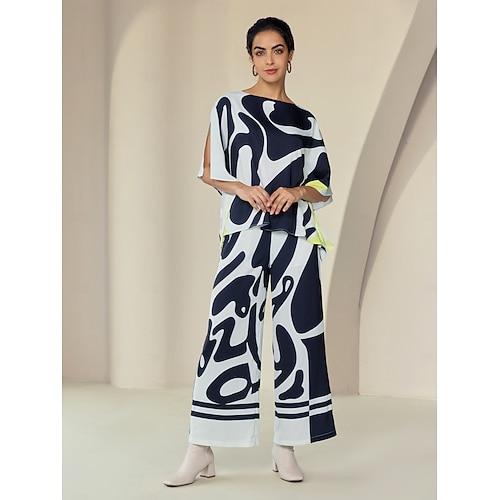  pantaloni casual neutri a gamba larga in raso culottes