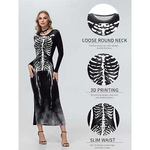 Dress Costume Skull Skeleton Punk & Gothic Sexy Costume Adults