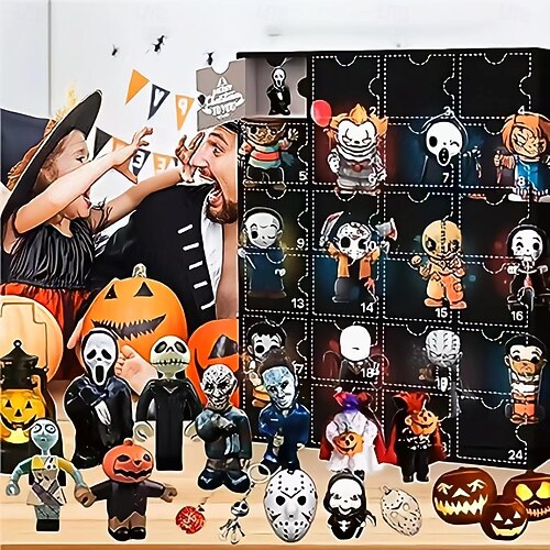 Calendrier De L'Avent Fantôme Halloween 2025 - 24 Figurines Phosphorescentes, Boîte 26x18 Cm