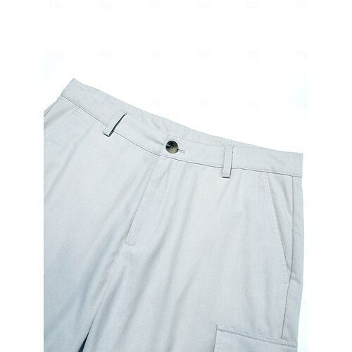  Per uomo Shorts Shorts di Lino Pantaloncini Estivi Tasca Frontale Gamba Dritta Semplice Comodità Traspirante Lunghezza al ginocchio All'aperto Vacanza Feste Moda Essenziale Bianco