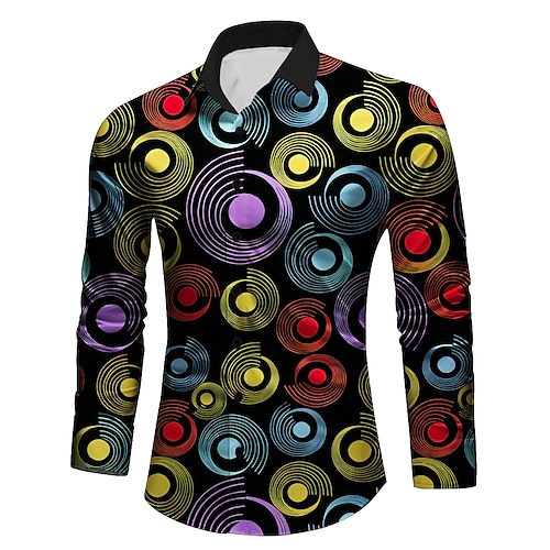 

Retro Vintage Retro Vintage 1970s 1980s Shirt Hippie Men's Disco Party Casual Daily Shirt