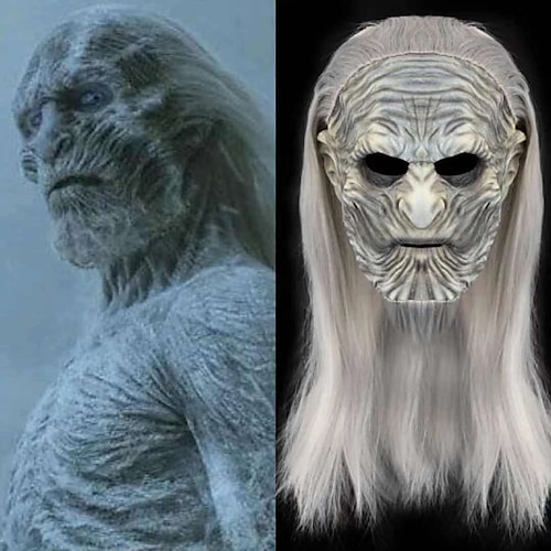 

Halloween White Walker Mask Halloween Props Adults' Men's Unisex Horror Scary Costume Halloween Carnival Easy Halloween Costumes