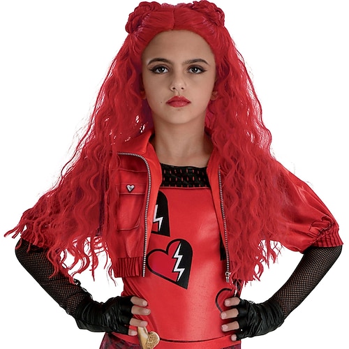 

Descendants 4 Red Costume Wig for Girls Carnival Cosplay Party Wigs