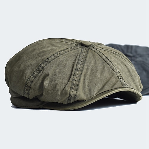 

Men's Flat Cap Ascot Hat Newsboy Hat Black Blue Cotton Fashion Casual Street Daily Plain Adjustable Sunscreen Breathable