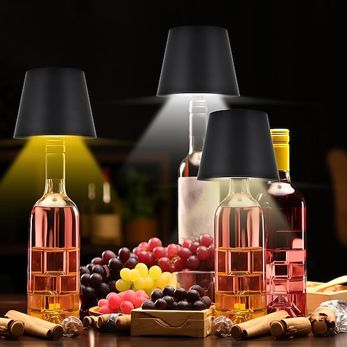 

Wireless Bottle Lamp, 3 Color Dimming Rechargeable Wine Bottle Lights,Touch LED Wine Bottle Lamp with RGB Breathing Light for Bars Restaurants Fathers Day Birthday Christmas Gifts 1pc