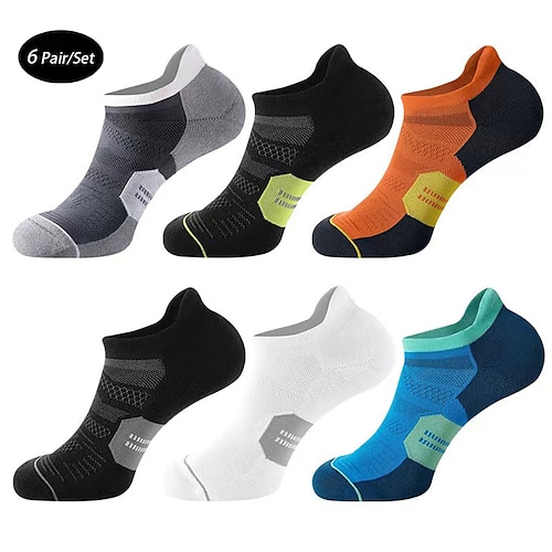 

Men's 6-Pack Multi Packs Socks Ankle Socks Low Cut Socks Running Socks Casual Socks Black White Color Color Block Sports & Outdoor Daily Vacation Basic Medium Spring Fall Fashion Casual