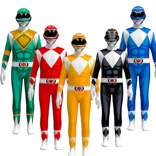 

Mahtavat Morphin Power Rangerit Tommy Oliver Cosplay-Asut Jumpsuit-trikoot Miesten Naisten Poikien Elokuva-cosplay Cosplay Halloween Halloween Karnevaali Naamiaiset Juhla Naamiaiset