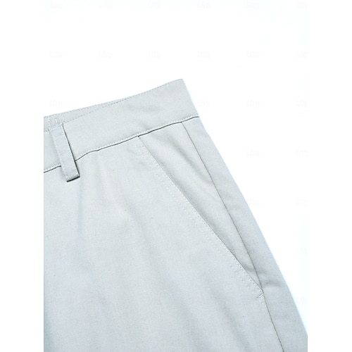  Per uomo Shorts Shorts di Lino Pantaloncini Estivi Tasca Frontale Gamba Dritta Semplice Comodità Traspirante Lunghezza al ginocchio All'aperto Vacanza Feste Moda Essenziale Bianco