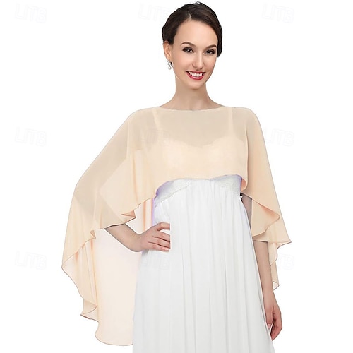 sheer shawls for dresses Ladiery Women Chiffon and Wraps Evening Dresses, Elegant Soft Chiffon Stole Bride Wedding Scarf the beautiful elegant shawl covers your shoulders Bbyeadc Shawls for Evening Dresses