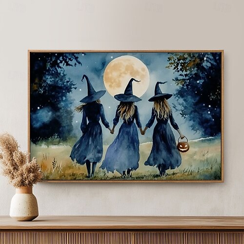  halloween koristeet kolme noitaa roikkuu kuvakudos seinä taide suuri kuvakudos seinämaalaus sisustus valokuva tausta peitto verho koti makuuhuone olohuoneen sisustus zombi morsian verinen käsi
