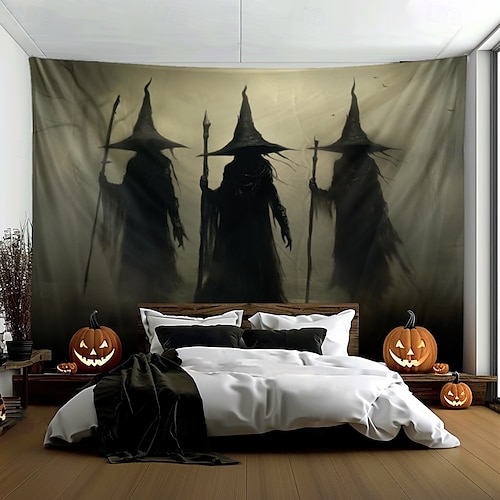  halloween koristeet kolme noitaa roikkuu kuvakudos seinä taide suuri kuvakudos seinämaalaus sisustus valokuva tausta peitto verho koti makuuhuone olohuoneen sisustus zombi morsian verinen käsi