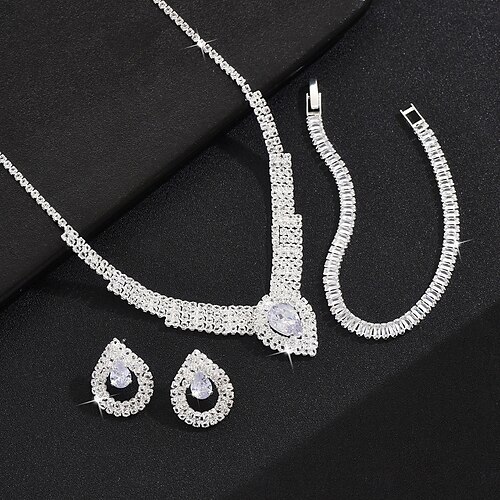 Boucles D'oreilles Pendantes En Cristal Strass - Forme Goutte D'eau, Longueur 7 Cm - Bijoux élégants Pour Mariage, Soirée Ou Quotidien