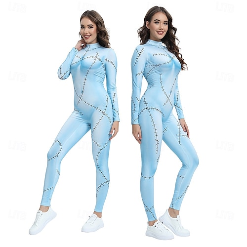  L'incubo prima di Natale sortita Jack Skellington Costume Cosplay Bodysuit Cosplay di film for Per donna Adulti Natale Carnevale Mascherata Festa / Sera