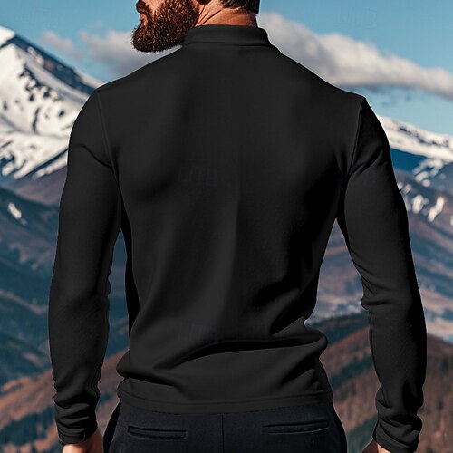 T-shirt Col Roulé Manches Longues SHAPERIN - Coupe Slim, Thermique, 95% Coton 5% Spandex, Homme