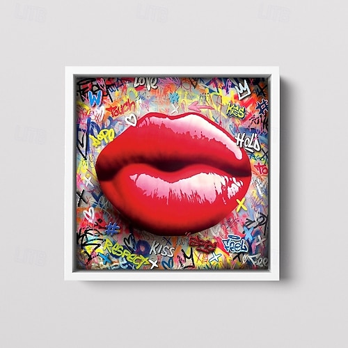 ポップアート アクリル画　目と唇の絵 ポップアート アクリル画 目と唇の絵 2025年 ポップアートの油絵