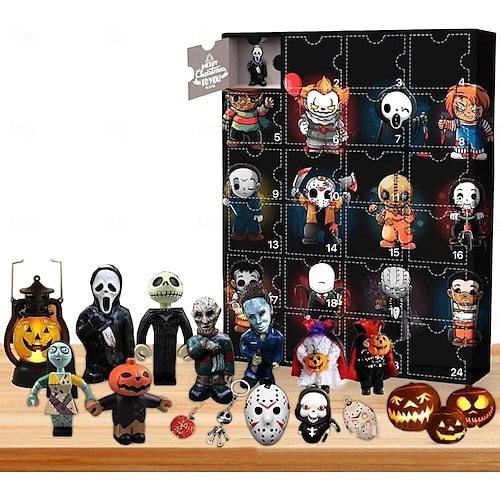  Το ημερολόγιο advent ταινιών τρόμου για το Halloween 2025 περιέχει 24 χριστουγεννιάτικα δώρα, ημερολόγιο αντίστροφης μέτρησης με χριστουγεννιάτικες φιγούρες τρόμου με παιχνίδια-έκπληξη, συλλεκτικά δώρα με φιγούρες για παιδιά