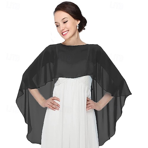 Sheer Shawls and Wraps for Evening Dresses Chiffon Capes for Women Soft  Wedding Cover Up 2026 - $16.99