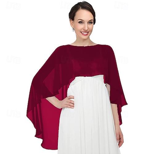 Sheer Shawls and Wraps for Evening Dresses Chiffon Capes for Women Soft Wedding Cover Up 2026 - CAD $25.99 Sheer Shawls and Wraps for Evening Dresses Chiffon Capes for Women Soft Wedding Cover Up 2026 - CAD $25.99