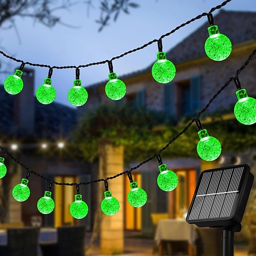 Solar-Lichterkette für Außen 12m 100LED Kristall Globe-Lichter mit 8 Modi Solar Lichterkette Außen wasserdicht für Garten Baum Patio Feier Weihnachts-/Halloween-Dekoration 2026