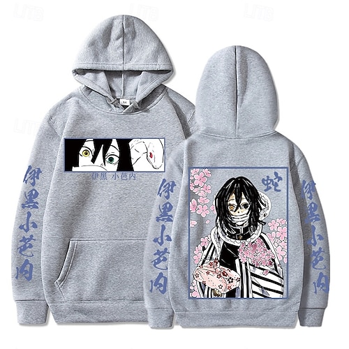 Kanroji Mitsuri Obanai Iguro Hoodie Anime Front Pocket