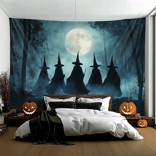  halloween koristeet kolme noitaa roikkuu kuvakudos seinä taide suuri kuvakudos seinämaalaus sisustus valokuva tausta peitto verho koti makuuhuone olohuoneen sisustus zombi morsian verinen käsi