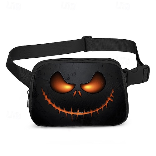  halloween-aiheinen vyölaukku pelottavalla kurpitsakasvolla - säädettävä fanny-reppu miehille ja naisille, täydellinen halloween-juhliin