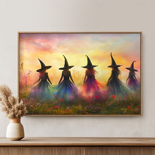 Halloween Door Decorations Pumpkin Witch Outdoor Garage Door Cover