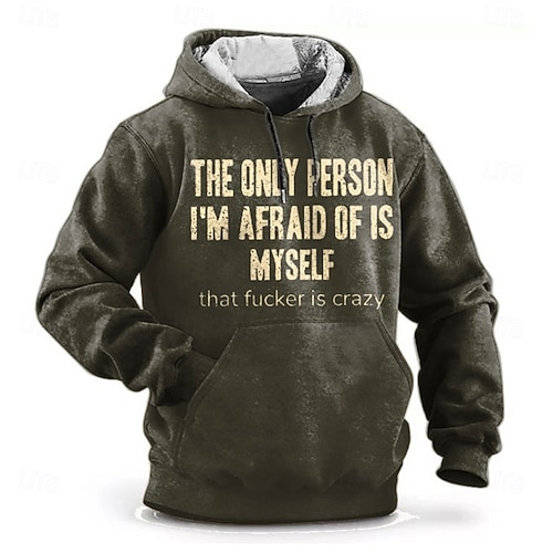 Men's Text Hoodie Hoodies Sweatshirt Fashion Daily Long Sleeve
