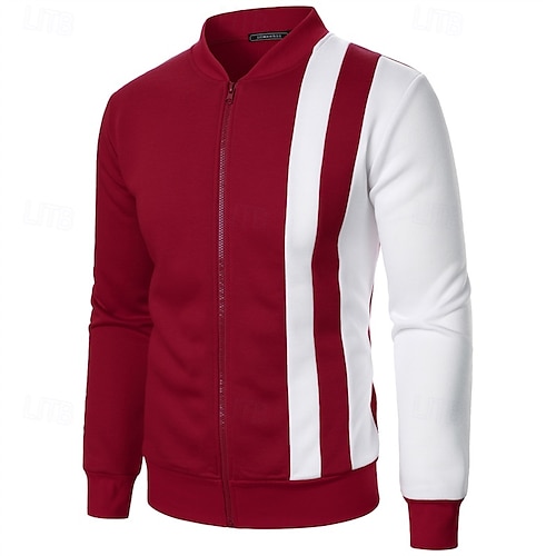  Pánské Mikina Mikina na zip Celorozepínací mikina Černá Bílá Fialová Námořnická modř Khaki Stojáček Barevné bloky Zapni Slátanina Sporty a outdoor Denní Dovolená Polyester Šik ven Základní Na běžn