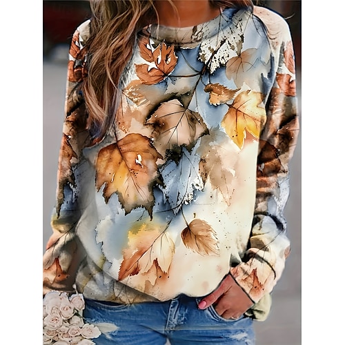  sweat-shirt femme graphique streetwear quotidien imprimé décontracté col rond manches longues micro-élastique automne hiver confort respirant tissu doux
