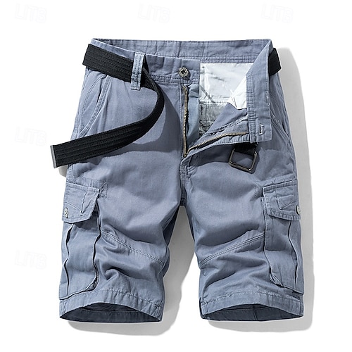 Men's Cargo Shorts Shorts Work Shorts Buttons Multi Pocket Plain