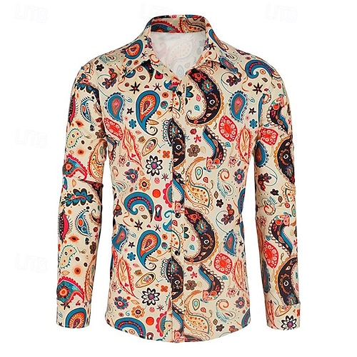 hippie dress shirts Amazon.com: GLUDEAR Mens Hippie Floral Button Down Shirt Plus Size 70s Disco Flower Long Sleeve Printed Casual Dress Shirts,Glitter Wavy Floral,S : Clothing, Shoes & Jewelry