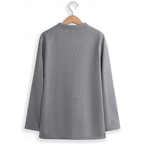  felpa da donna pullover sherpa grafica lettera casual sport caldo peloso confortevole scollo tondo manica lunga top micro-elastico autunno&tessuto morbido traspirante invernale confortevole