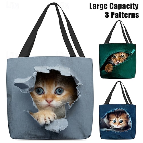 Super Lemon Borsa Tote In Tela Con Gatto Alla Finestra - Shopping Bag Ecologica E Riutilizzabile - Ideale Per Spesa, Spiaggia E Regali