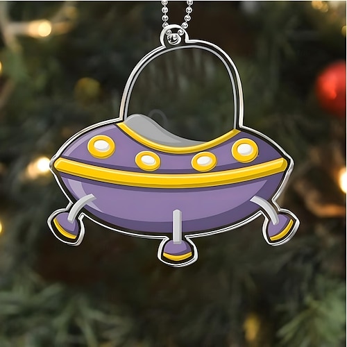  Personliget Foto Juleornamenter Akryl 2D Tilpasset Baby Ansikt Juletrær Ornamenter Julesdekorasjon Hengende Pendelgaver Astronaut