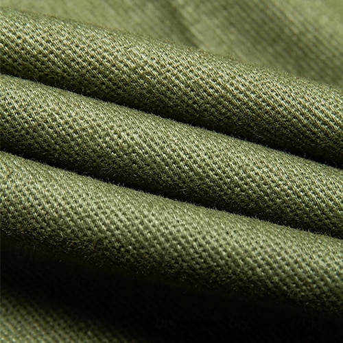  Homens Bermuda Cargo Calção Botões Bolso multi Tecido Vestível Curto Ao ar livre Diário Acampar e Caminhar Moda Clássico Verde Tropa Verde