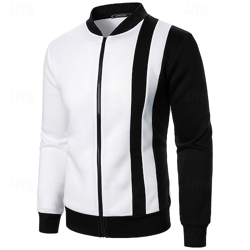  Pánské Mikina Mikina na zip Celorozepínací mikina Černá Bílá Fialová Námořnická modř Khaki Stojáček Barevné bloky Zapni Slátanina Sporty a outdoor Denní Dovolená Polyester Šik ven Základní Na běžn