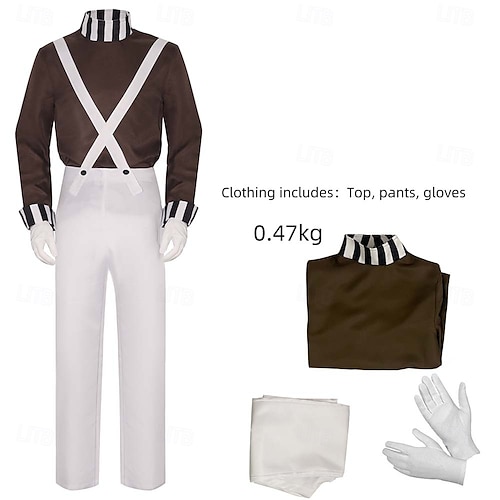  Charlie y la fábrica de chocolate Wonka Oompa Loompa Traje de cosplay Cosplay Cosplay de película for Hombre Mujer Adulto Carnaval Mascarada