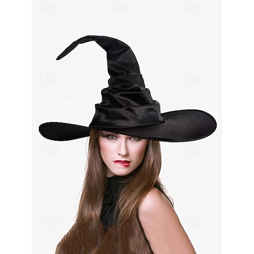 Halloween Hexenhut mit Spinnendekor - schwarze Zipfelmütze für Cosplay, Kostümpartys und Halloween-Events