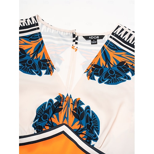  satijnen geometrische bohemien v-hals maxi-jurk