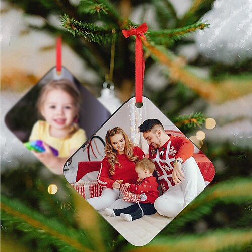  Gepersonaliseerde Foto Kerstornamenten Hout Aangepaste Afbeelding Kerstboom Ornamenten Xmas Decoratie Hangende Hanger Geschenken