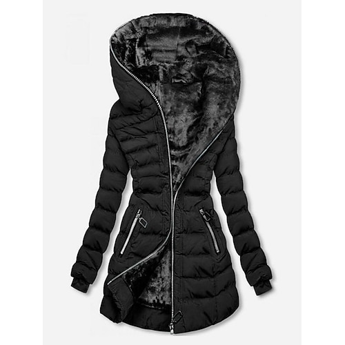 

Women's Winter Coats Plus Size Puffer Coat Thicken Fleece Lined Down Jacket Warm Long Parka Coat with Hood